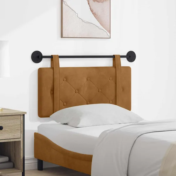 Tête de lit suspendue Marron Velours