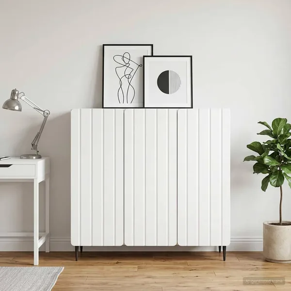 Buffet Blanc 89 x 34,5 x 82 cm Bois d'ingénierie