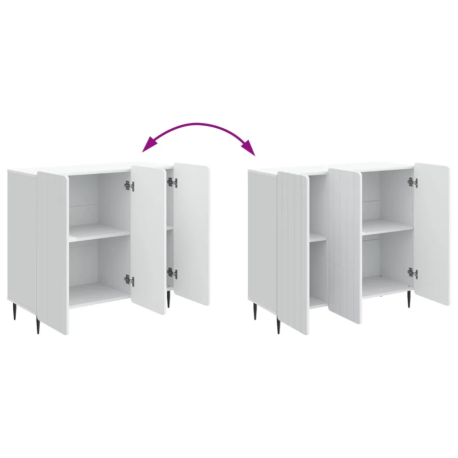 Buffet Blanc 89 x 34,5 x 82 cm Bois d'ingénierie - 11