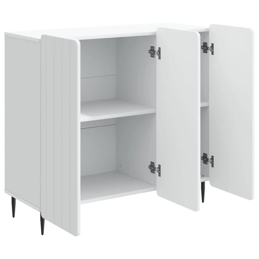 Buffet Blanc 89 x 34,5 x 82 cm Bois d'ingénierie - 5