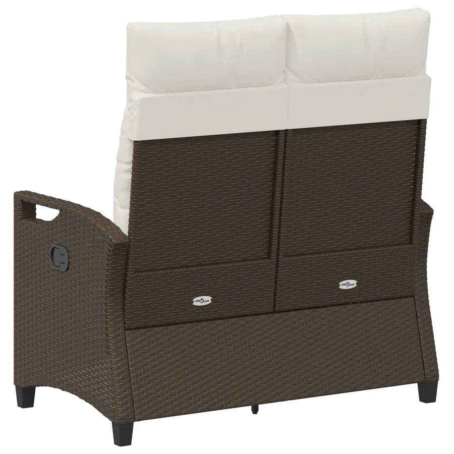 Banc de jardin avec oreiller Marron et Crème 105 x 60 x 112 cm - 6
