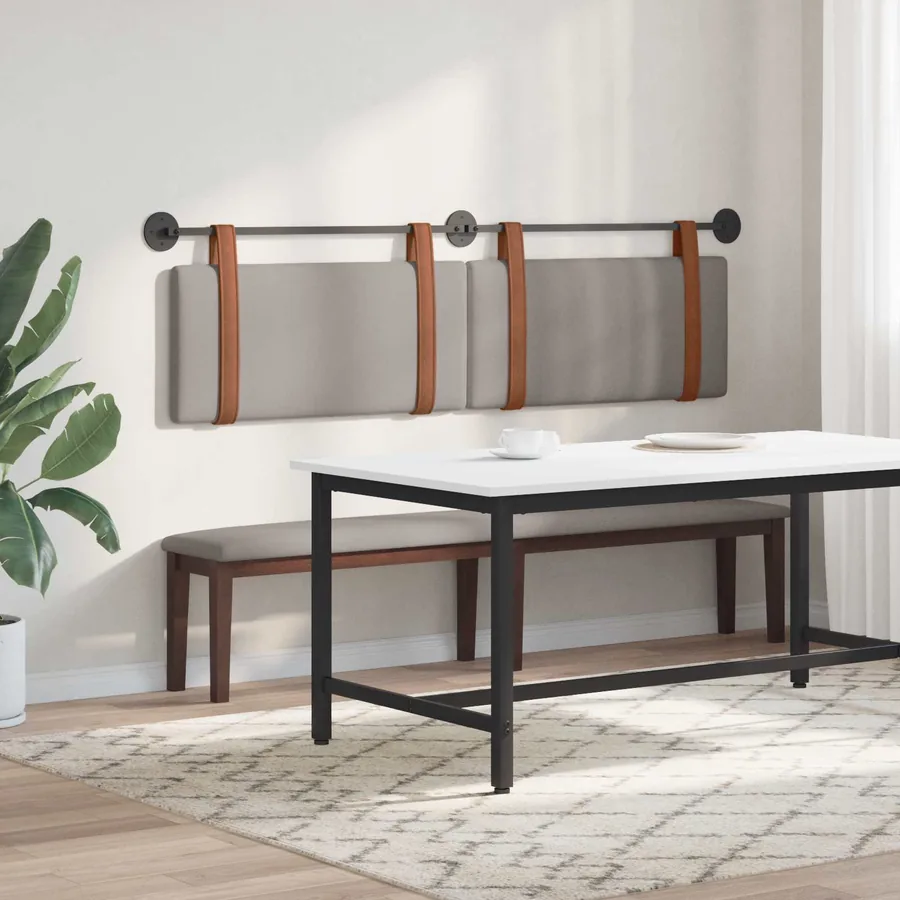 Tête de lit suspendue Taupe PU antique - 4