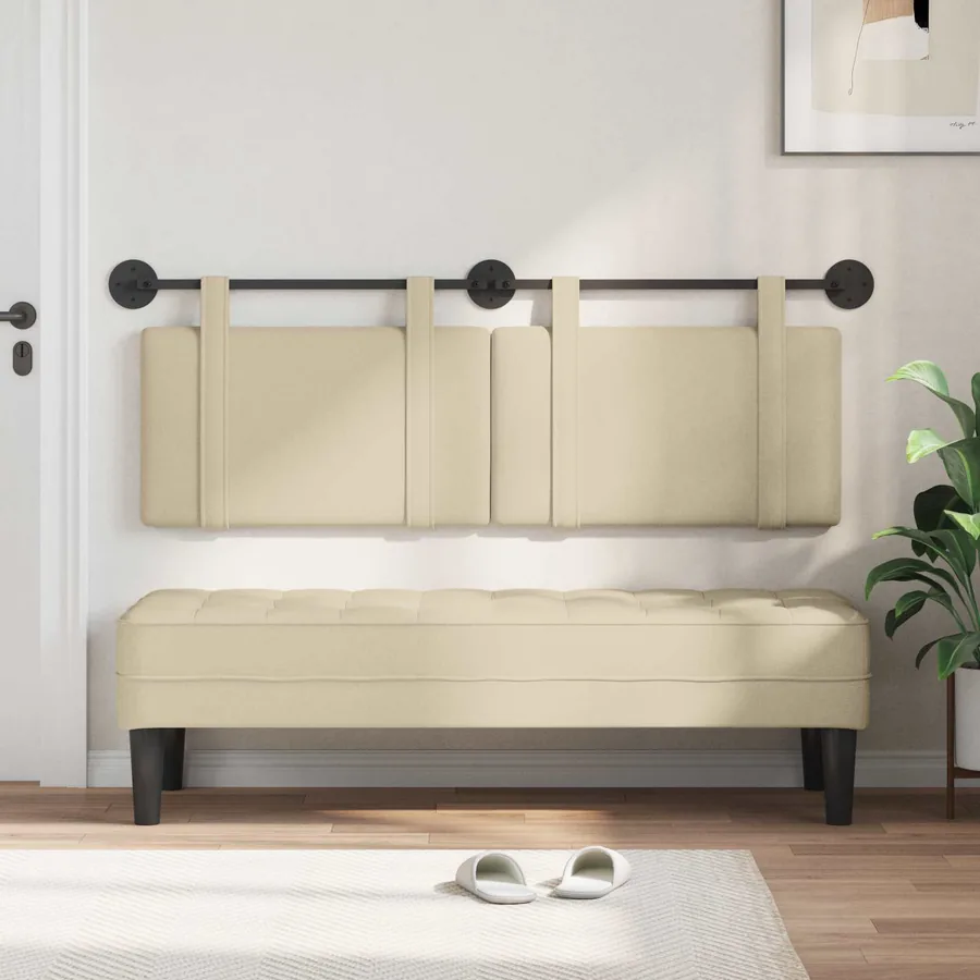 Tête de lit suspendue Crème Tissu - 3
