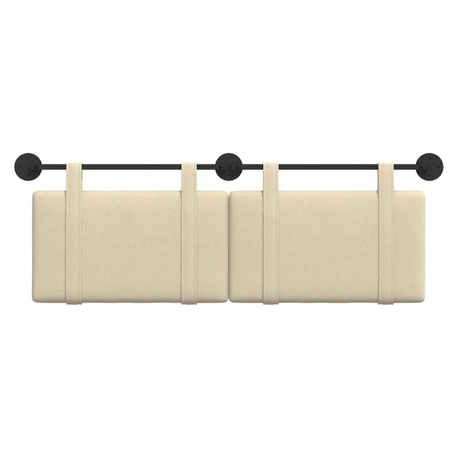 Tête de lit suspendue Crème Tissu - 5