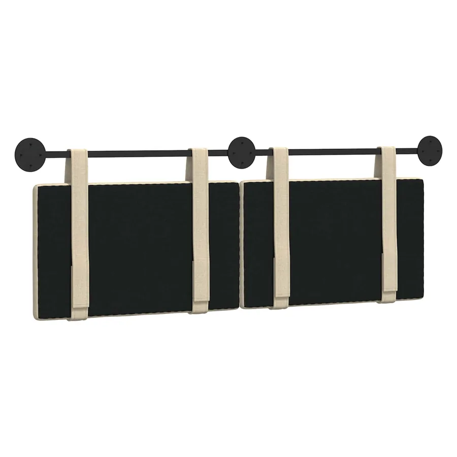 Tête de lit suspendue Crème Tissu - 7