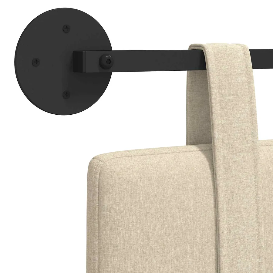 Tête de lit suspendue Crème Tissu - 9