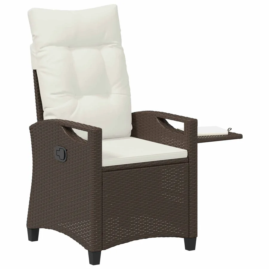 Chaise de jardin inclinable Gris clair et gris foncé polyrotin - 3