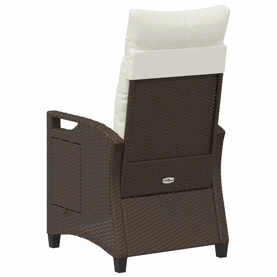 Chaise de jardin inclinable Gris clair et gris foncé polyrotin - 7