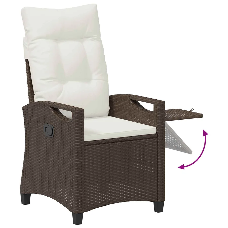 Chaise de jardin inclinable Gris clair et gris foncé polyrotin - 8