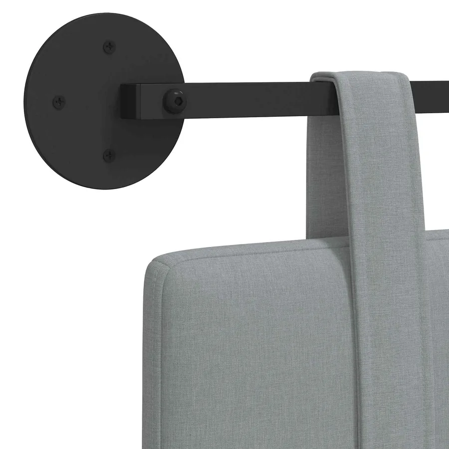 Tête de lit suspendue Gris clair tissu - 9