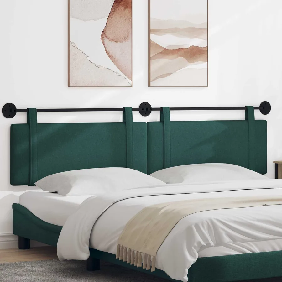 Tête de lit suspendue Vert foncé Tissu