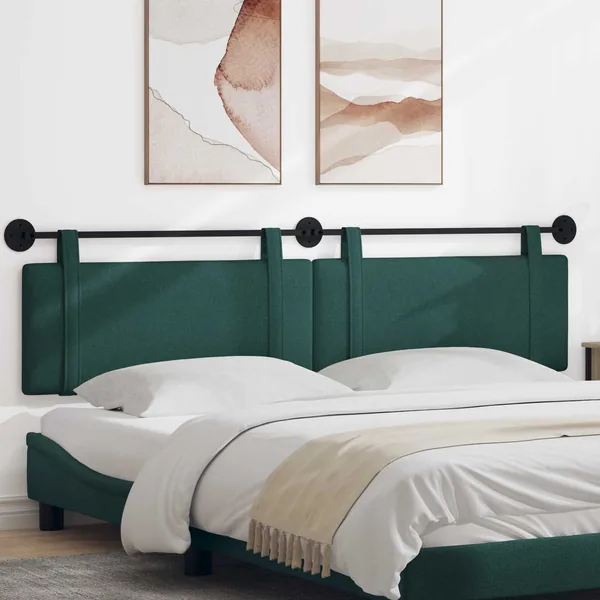 Tête de lit suspendue Vert foncé Tissu