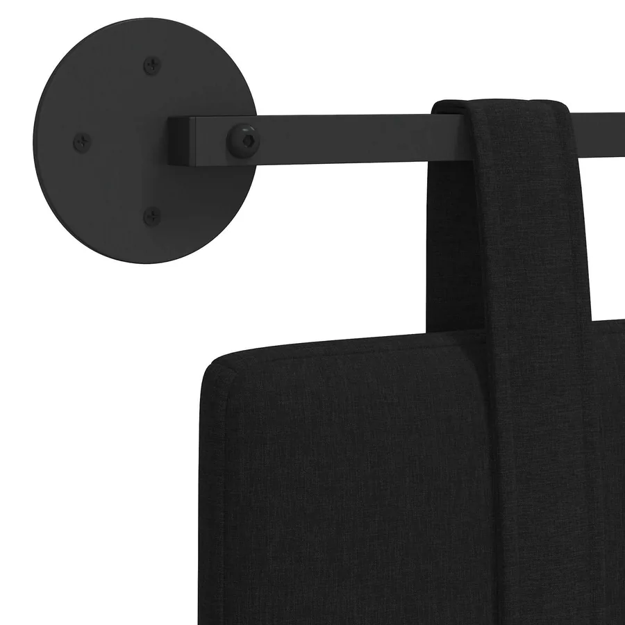 Tête de lit suspendue Noir Tissu - 9