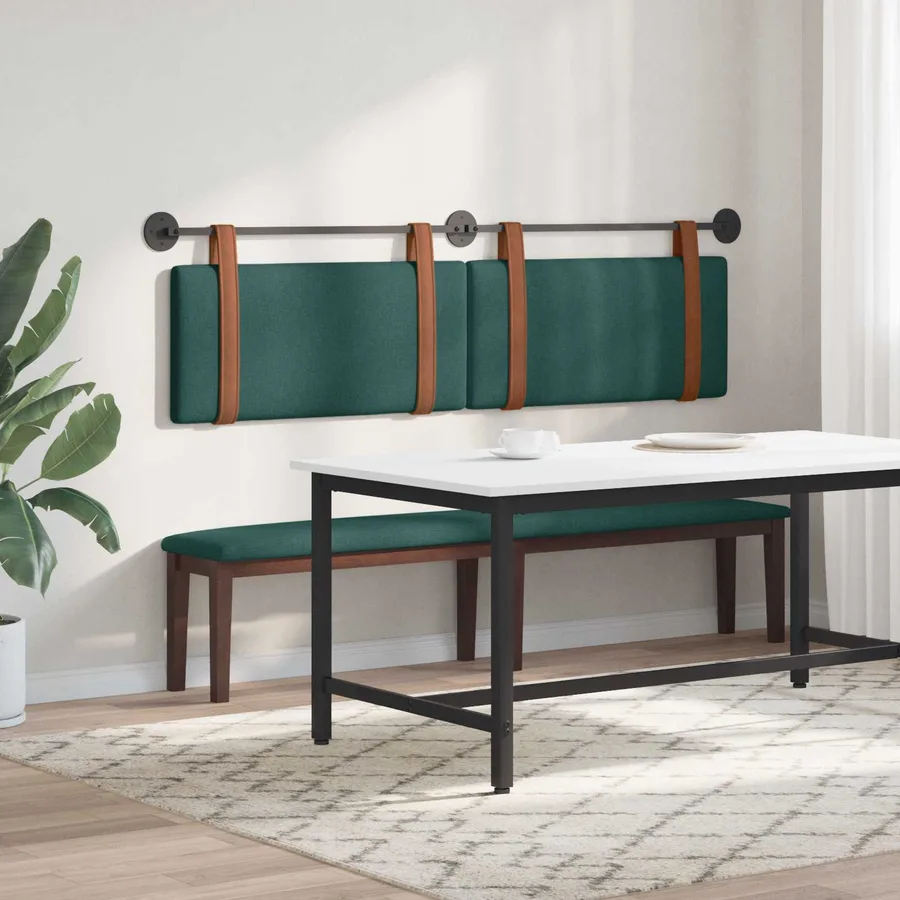 Tête de lit suspendue Vert foncé PU antique - 4