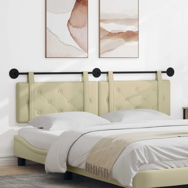 Tête de lit suspendue Crème Simili cuir