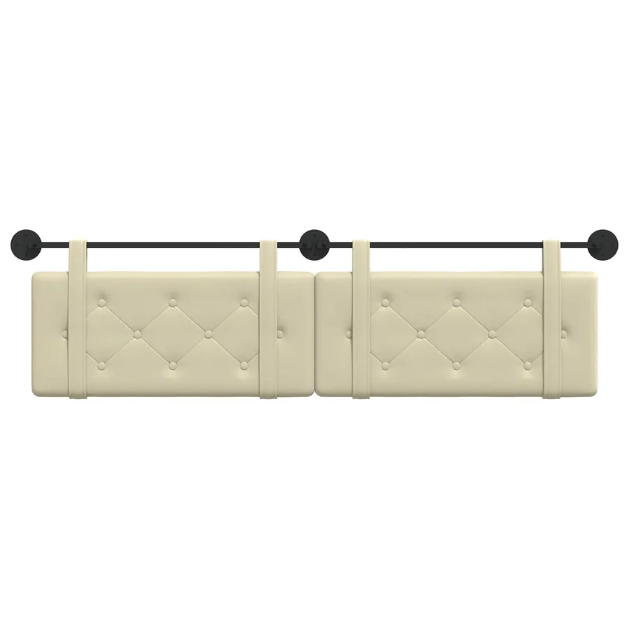 Tête de lit suspendue Crème Simili cuir - 5