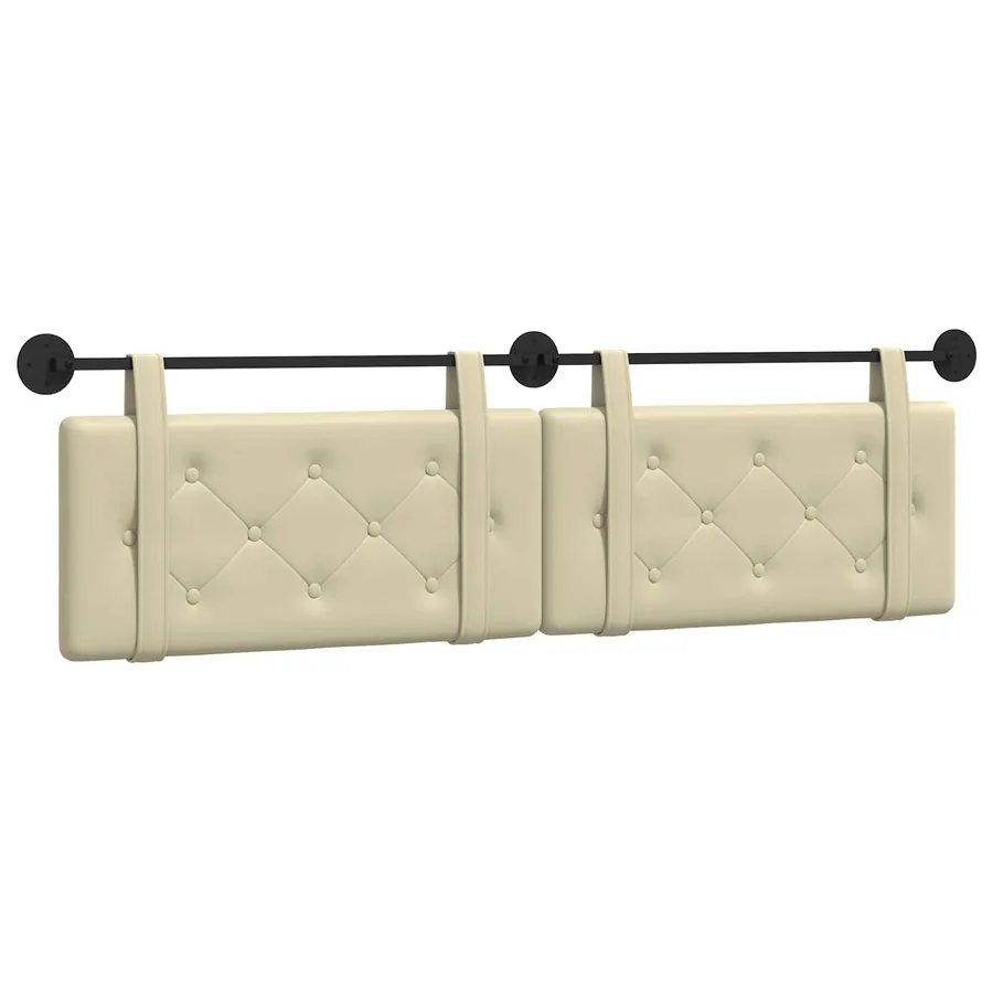 Tête de lit suspendue Crème Simili cuir - 2