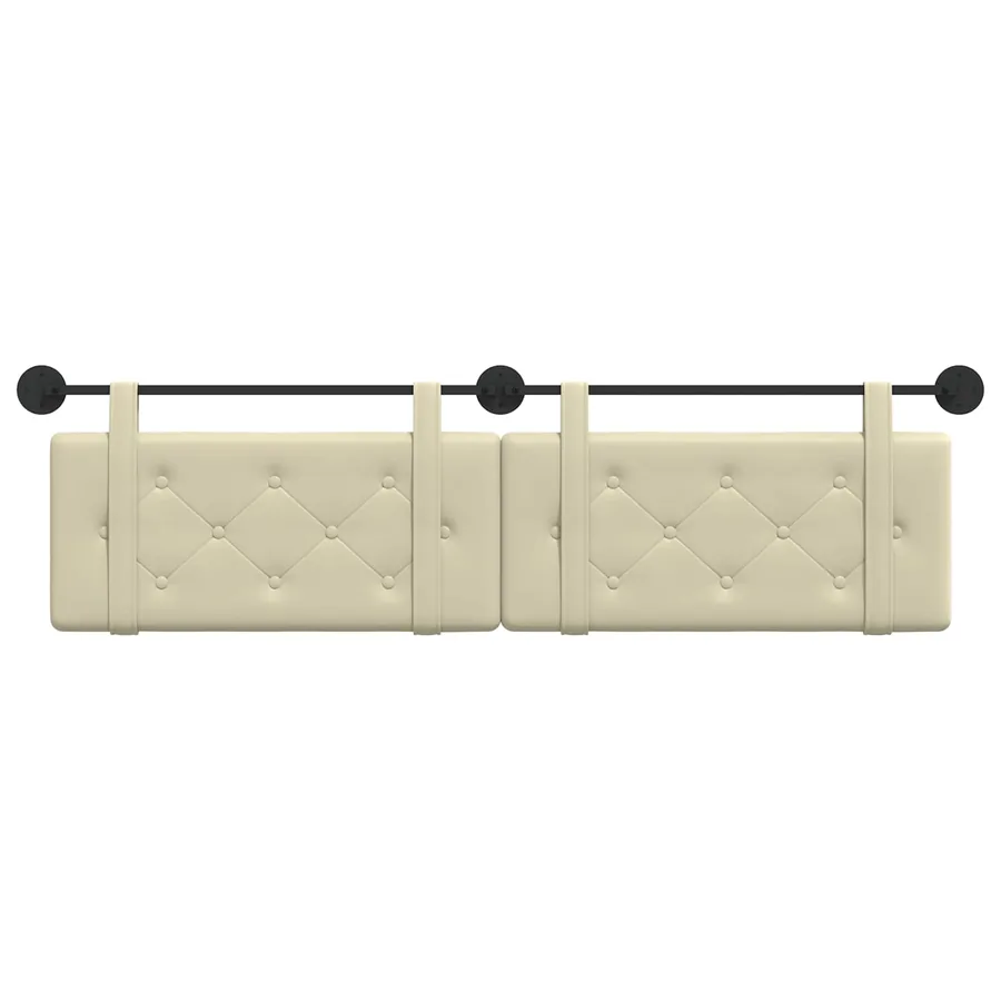 Tête de lit suspendue Crème Simili cuir - 5