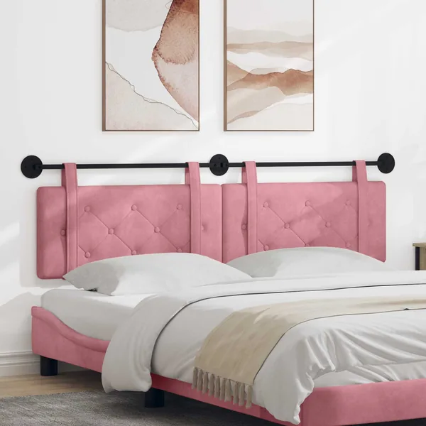 Tête de lit suspendue Rose Velours