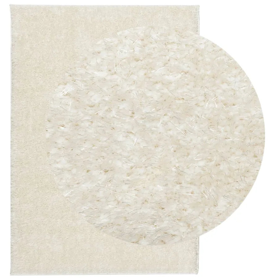 Tapis ISTAN à poils longs aspect brillant crème 140x200 cm - 3