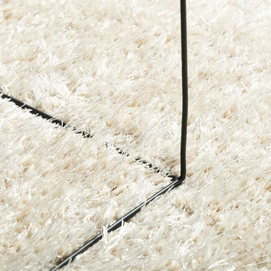 Tapis ISTAN à poils longs aspect brillant crème 140x200 cm - 8