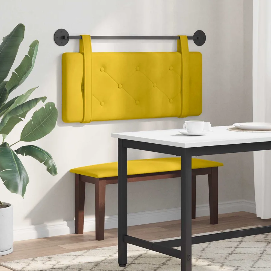 Tête de lit suspendue Jaune Velours - 4