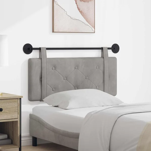 Tête de lit suspendue Gris clair Velours
