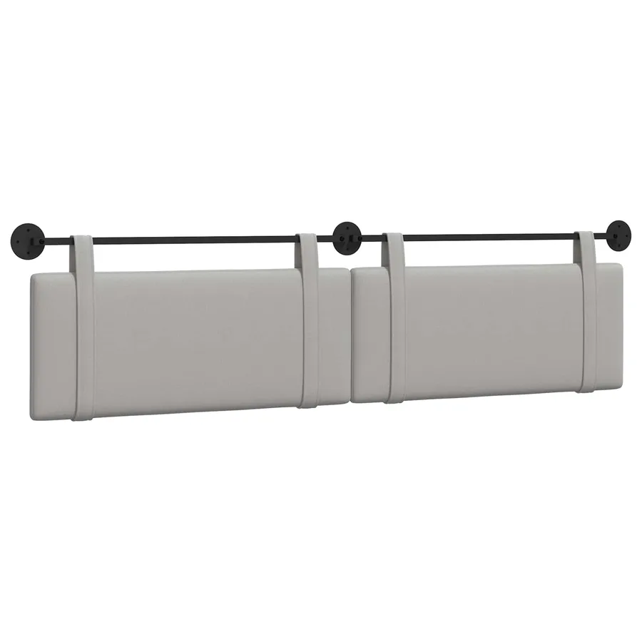 Tête de lit suspendue Gris nuage Tissu - 2