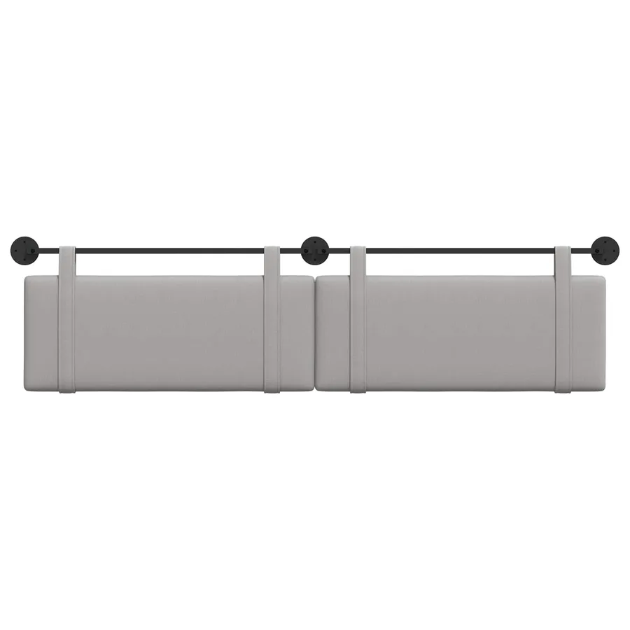 Tête de lit suspendue Gris nuage Tissu - 5