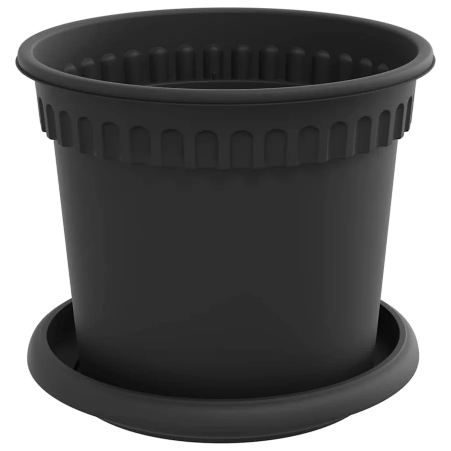 Pots de plantes 24 pcs Noir Ø 15 x 12 cm Plastique - 5