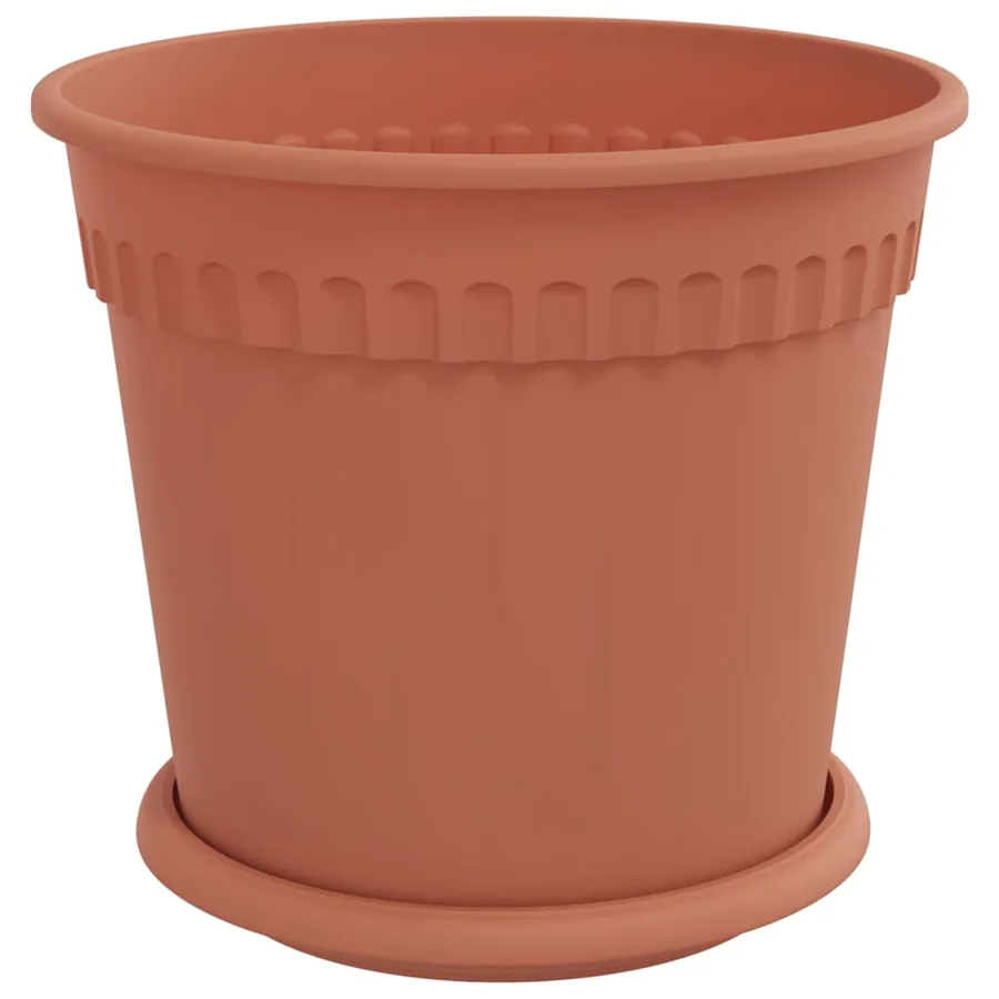 Pots de plantes 24 pcs Rouge brique Ø 19 x 16 cm Plastique - 5