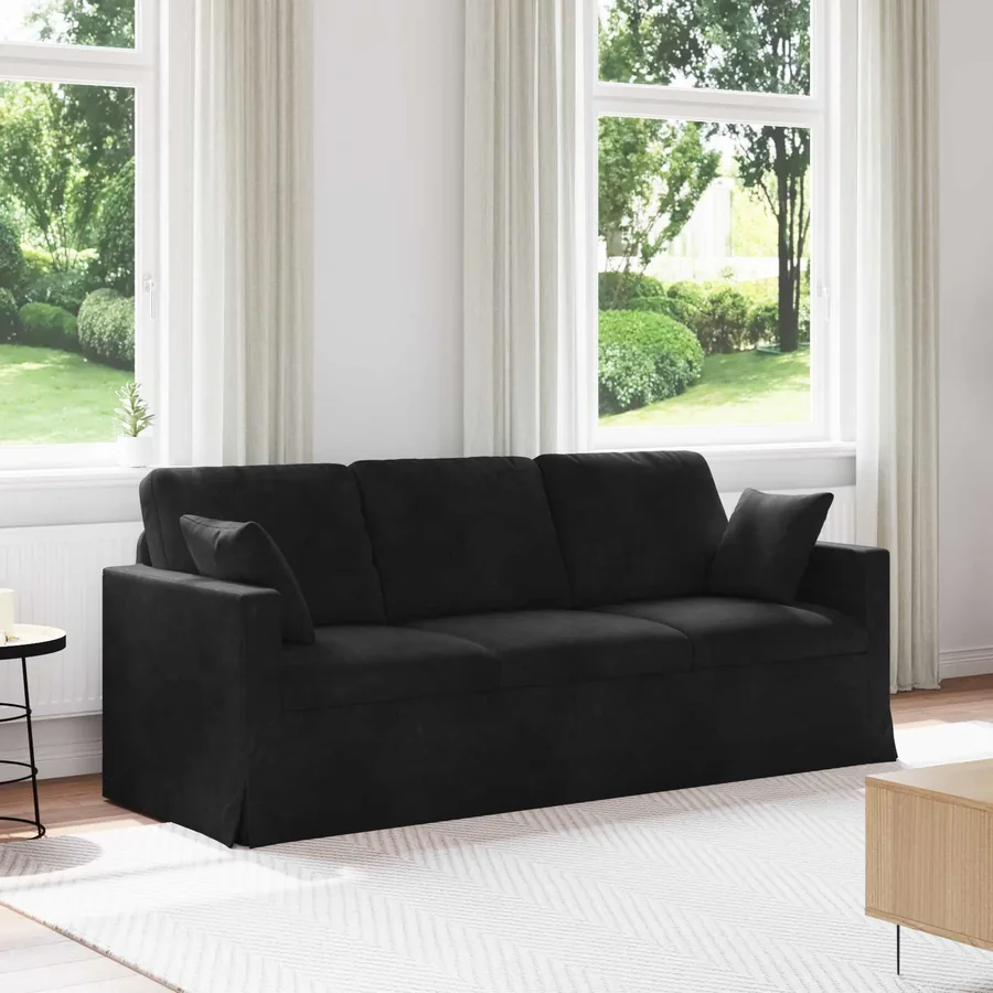 Canapé Noir 198 x 78 x 80 cm Velours