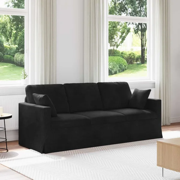 Canapé Noir 198 x 78 x 80 cm Velours