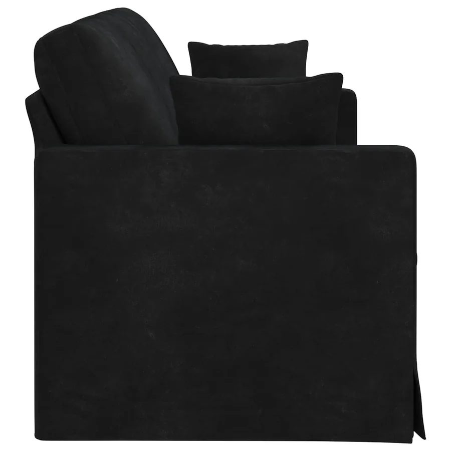 Canapé Noir 198 x 78 x 80 cm Velours - 5