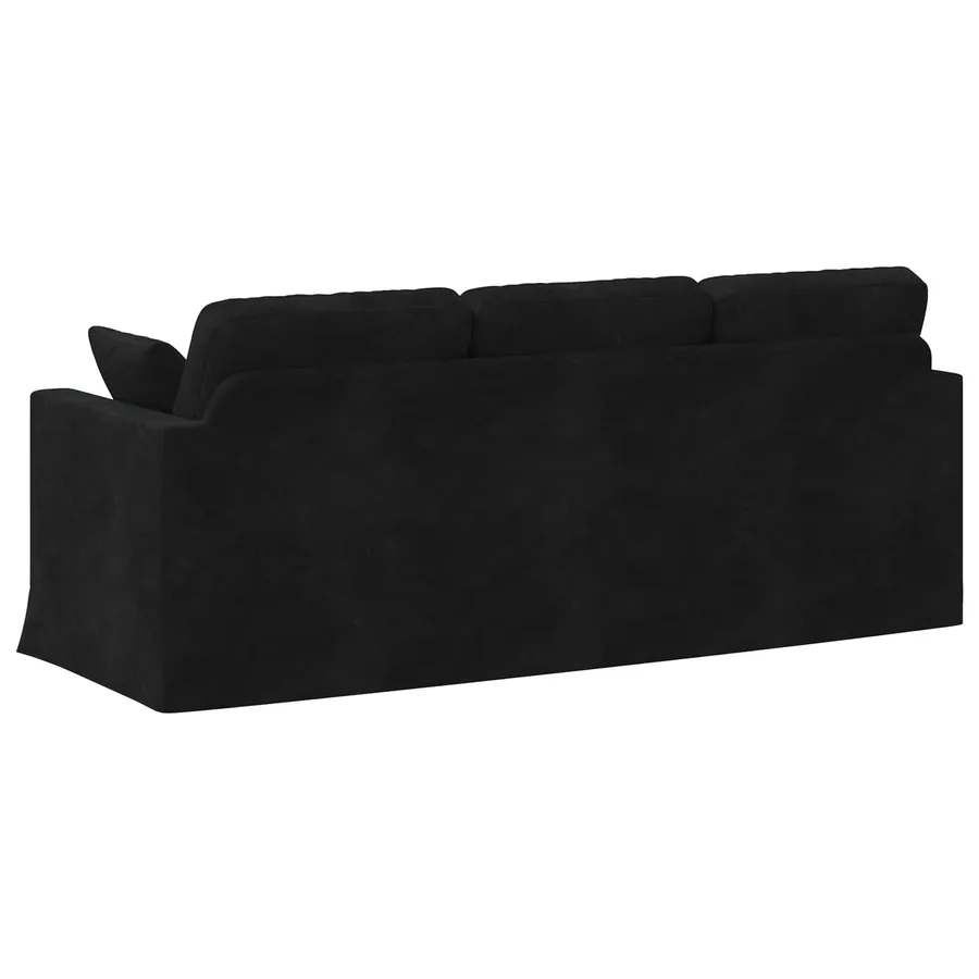 Canapé Noir 198 x 78 x 80 cm Velours - 6