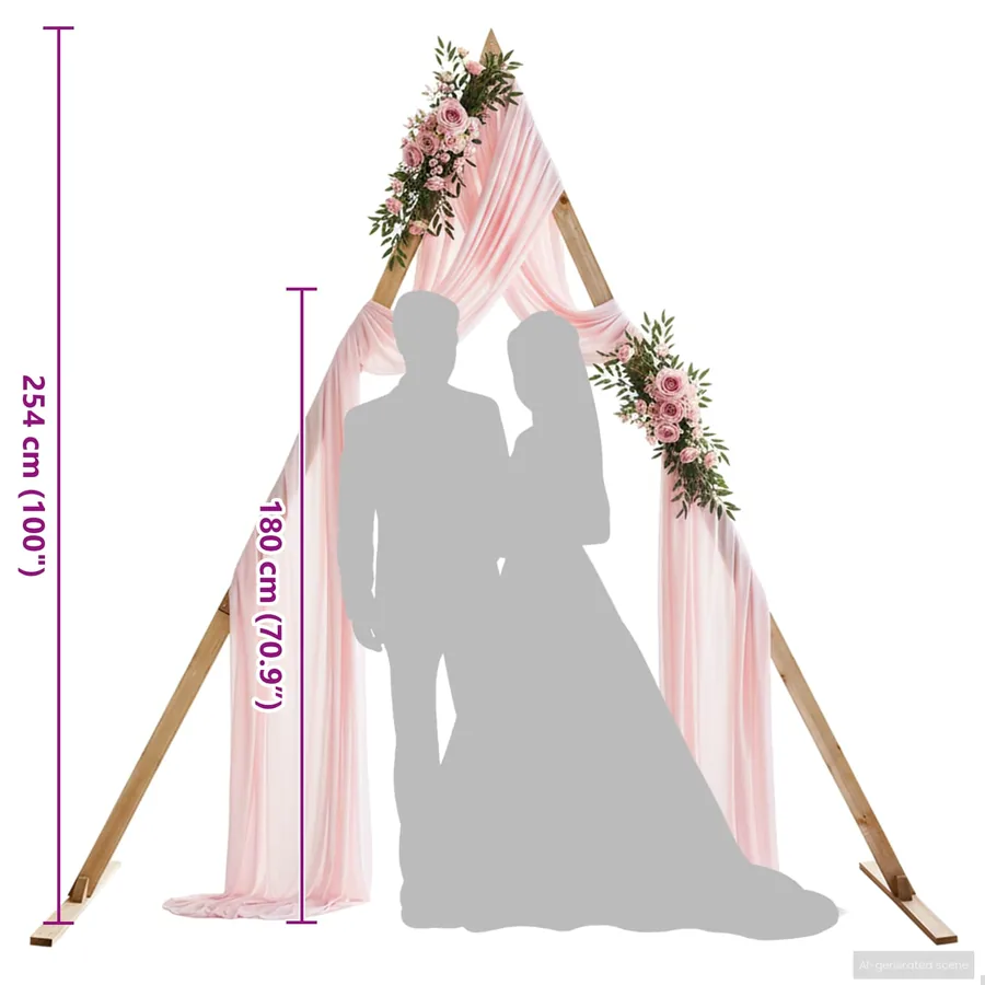 Arche de mariage Marron Clair 202 x 95 x 254 cm - 8