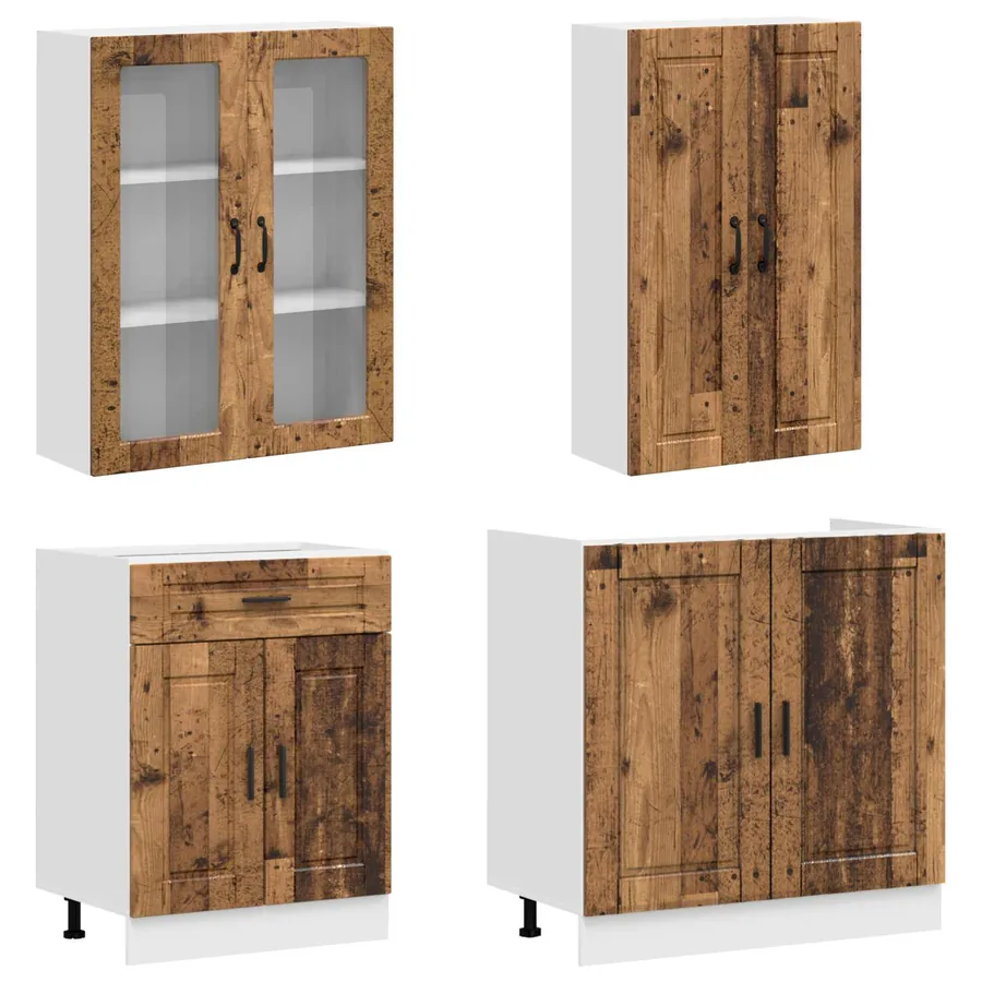 Unité de cuisine PORTO 4 pcs Bois ancien Bois d'ingénierie - 3