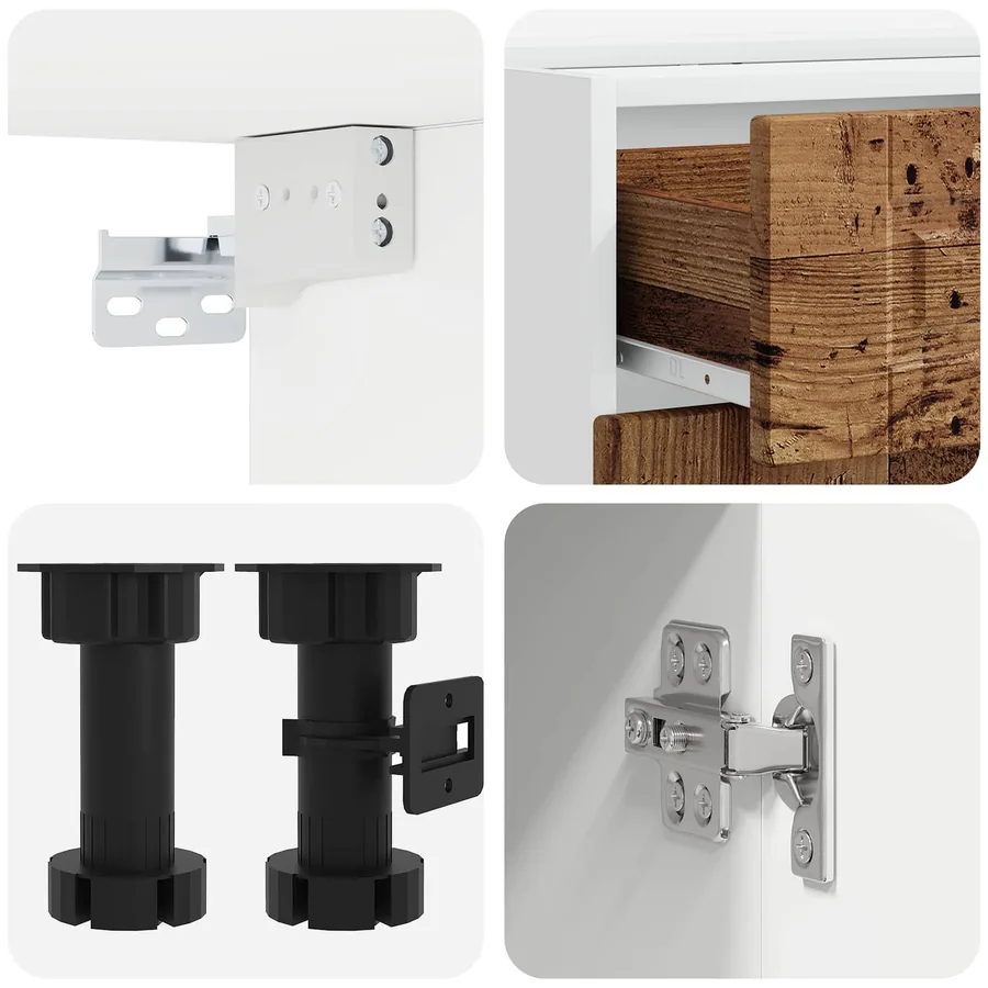 Unité de cuisine PORTO 4 pcs Bois ancien Bois d'ingénierie - 4