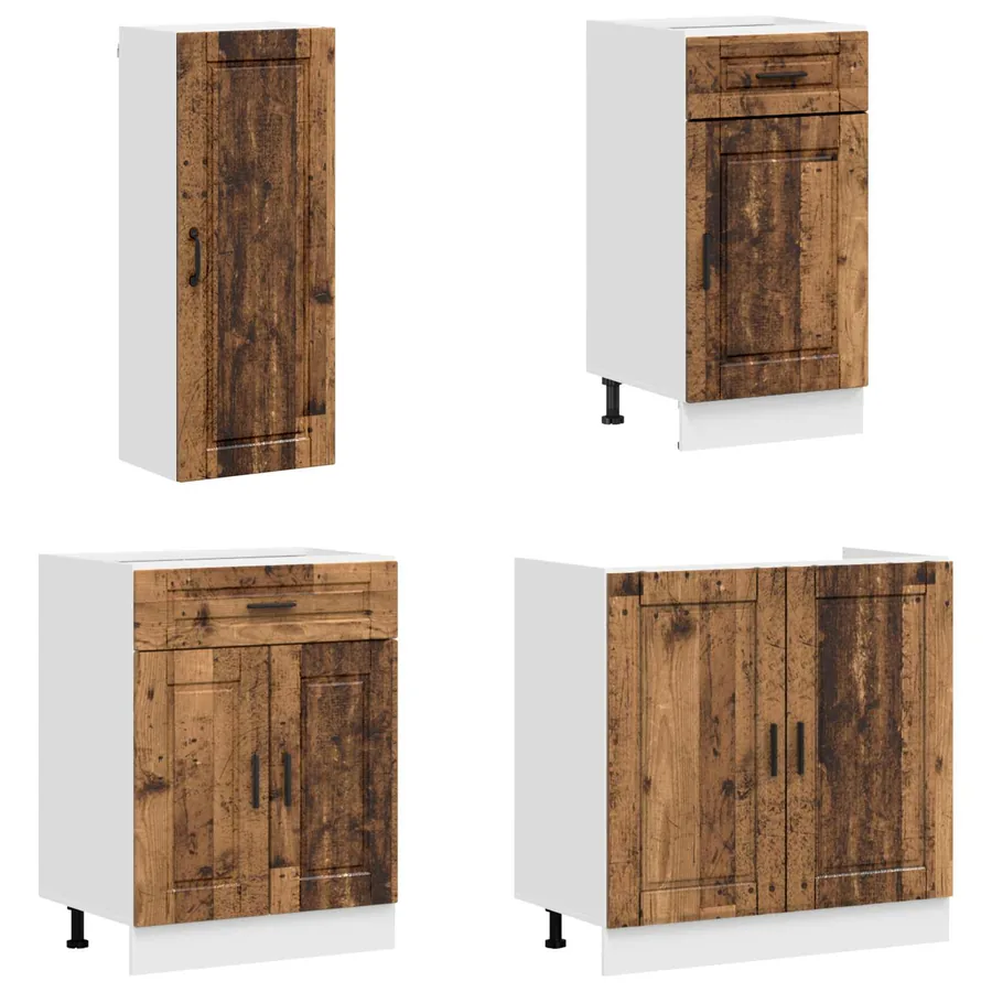 Unité de cuisine PORTO 8 pcs Bois ancien Bois d'ingénierie - 3