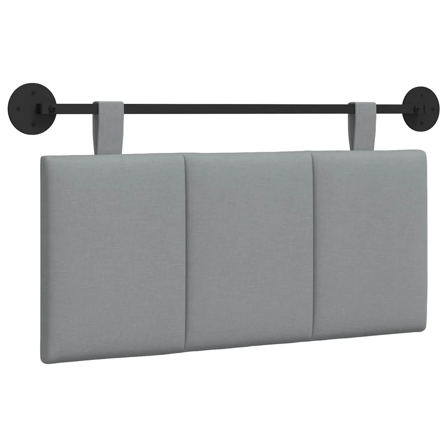 Tête de lit suspendue Gris clair tissu - 2