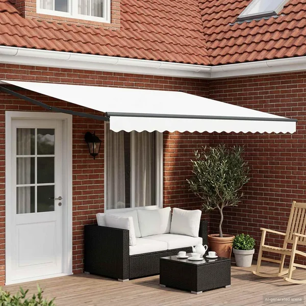 Auvent rétractable électrique Blanc 4 × 3 m