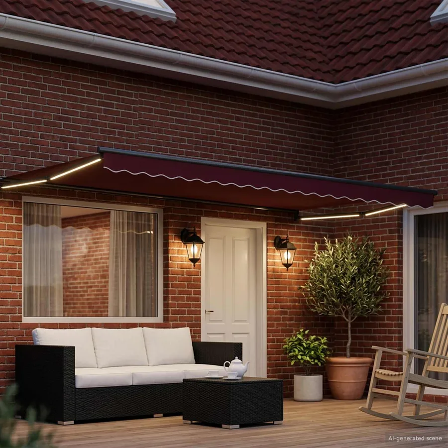 Auvent rétractable électrique Rouge 4 × 3 m - 3