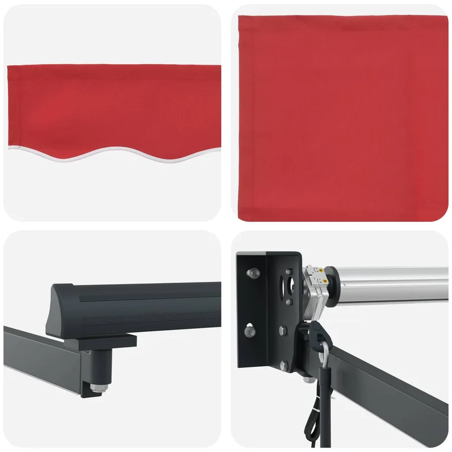 Auvent rétractable électrique Rouge 4 × 3 m - 9