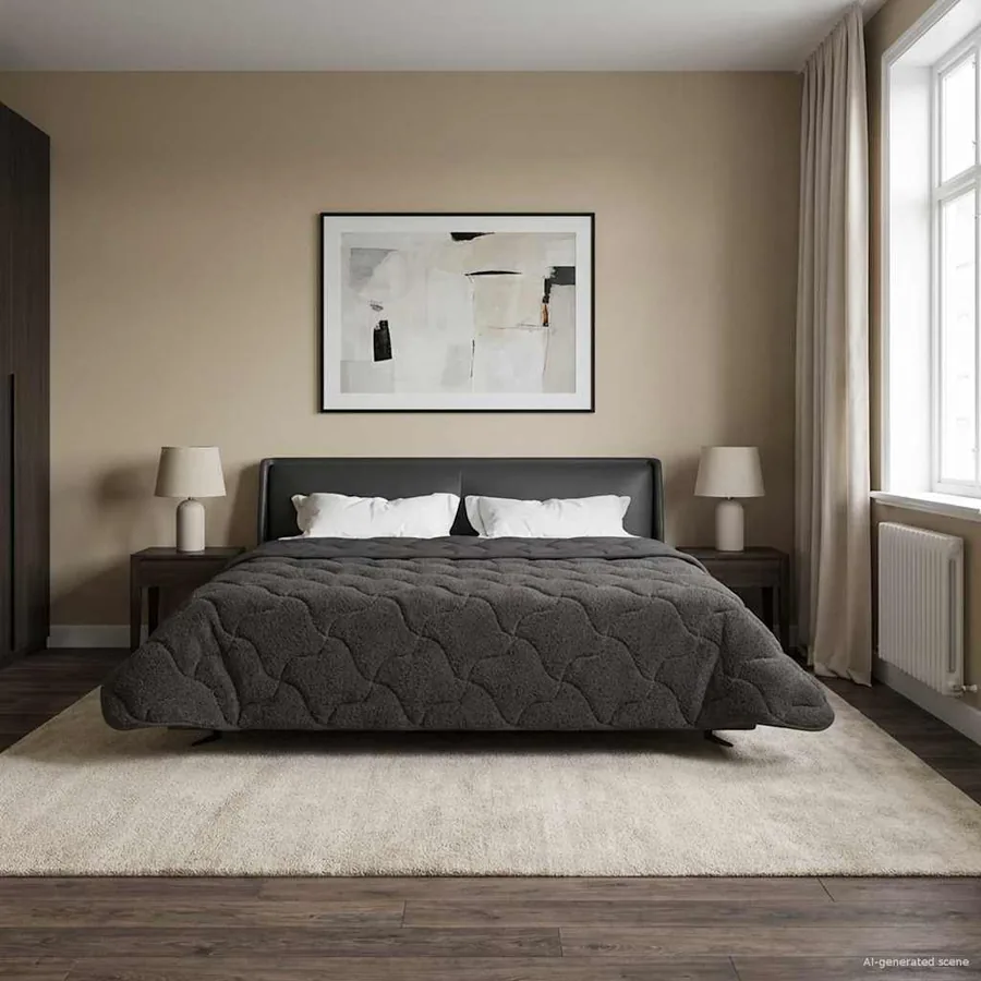Duvet complet toute l'année Matelassé Anthracite 200 x 240 cm