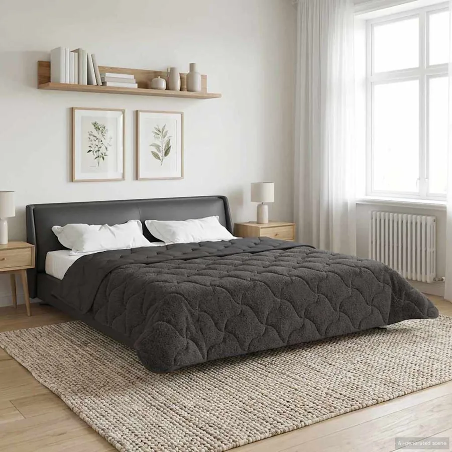 Duvet complet toute l'année Matelassé Anthracite 200 x 240 cm - 4
