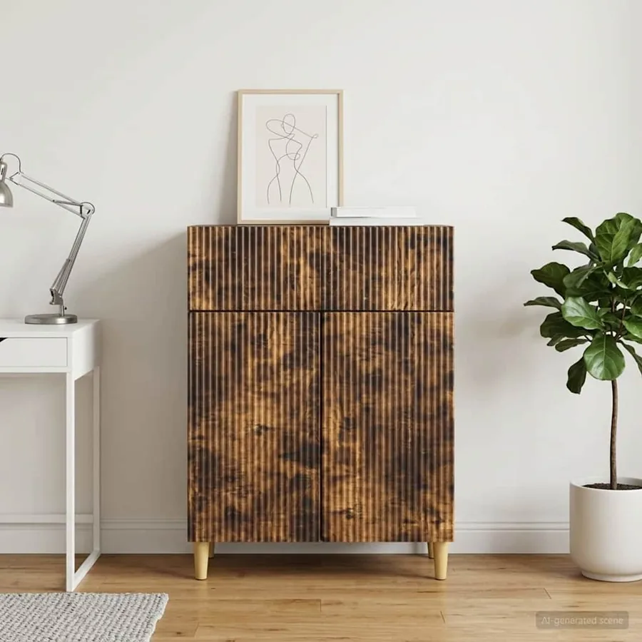 Buffet Chêne fumé 66 x 34,5 x 90 cm Bois d'ingénierie