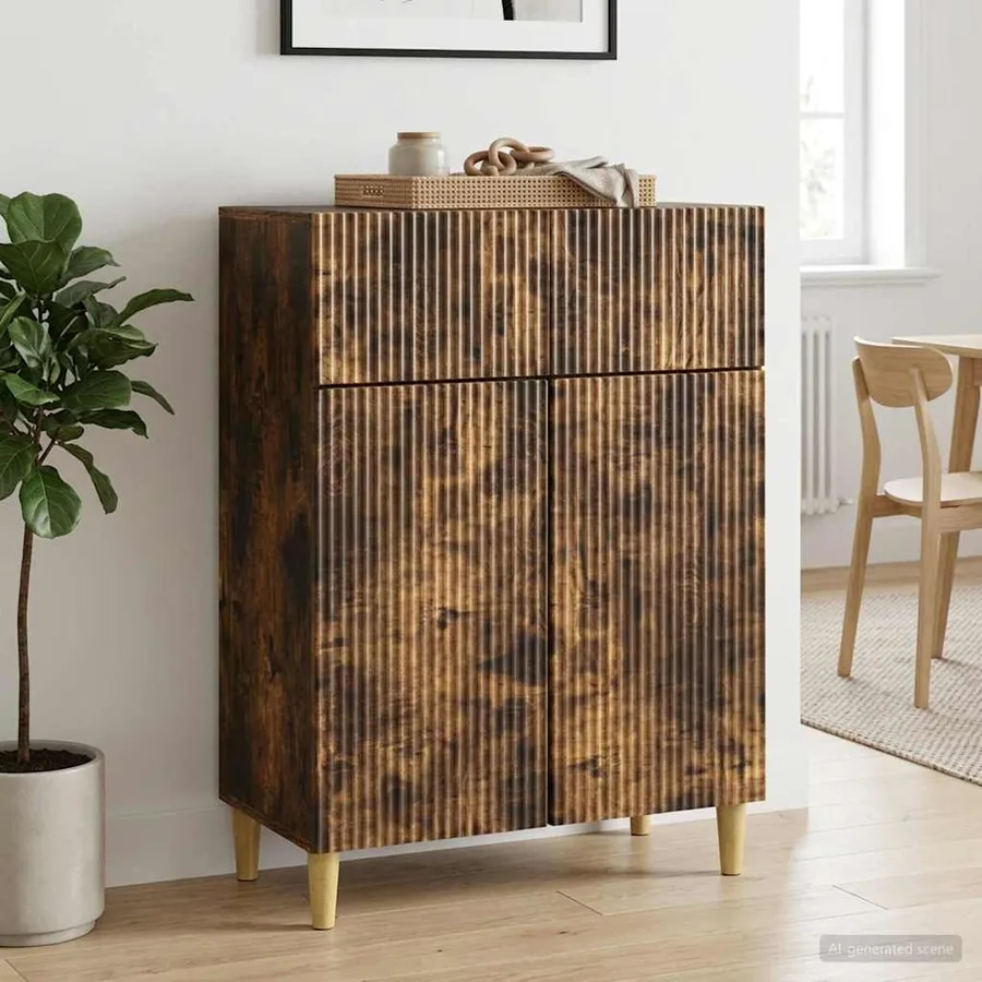 Buffet Chêne fumé 66 x 34,5 x 90 cm Bois d'ingénierie - 4