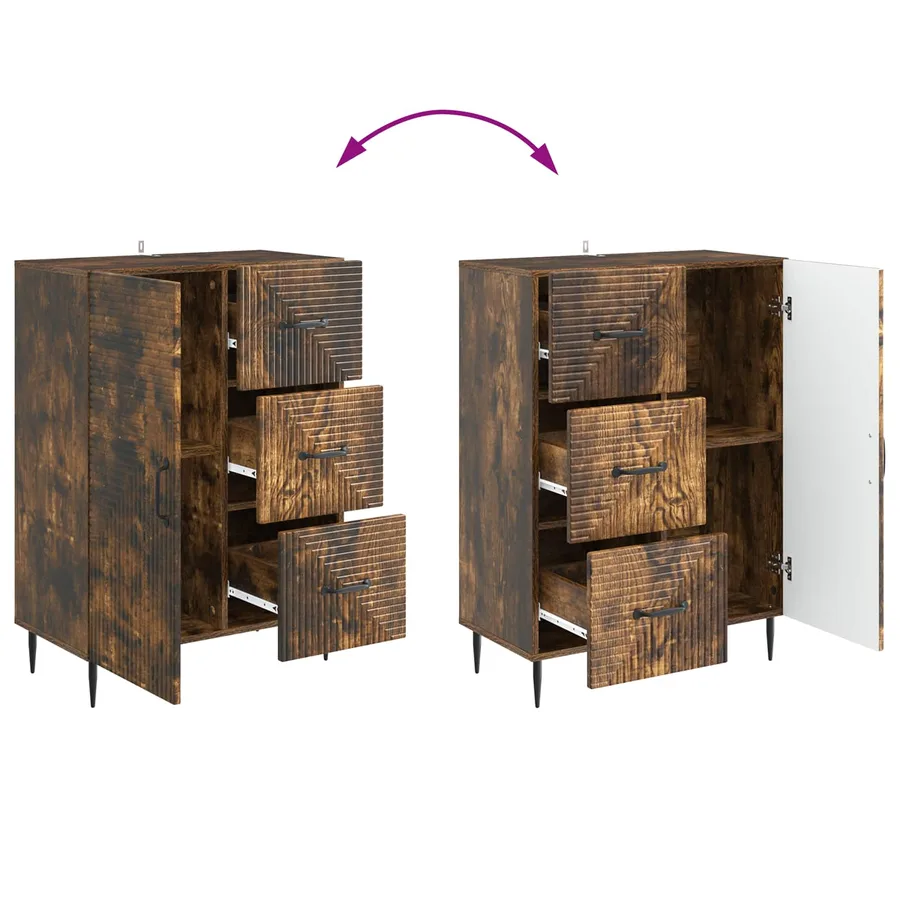 Buffet Chêne fumé 66 x 34,5 x 89,5 cm Bois d'ingénierie - 8