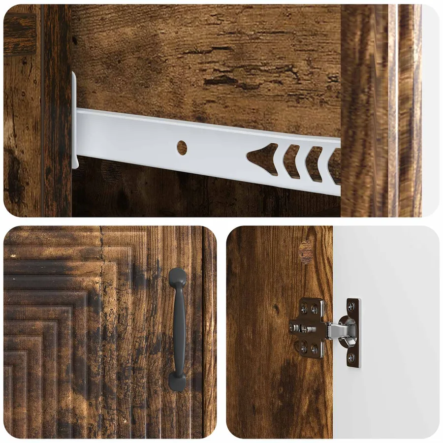 Buffet Chêne fumé 66 x 34,5 x 89,5 cm Bois d'ingénierie - 9