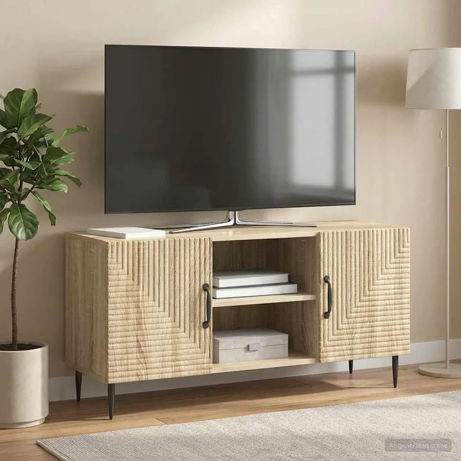 Meuble TV Chêne Sonoma 102 x 34,5 x 50 cm Bois d'ingénierie - 4